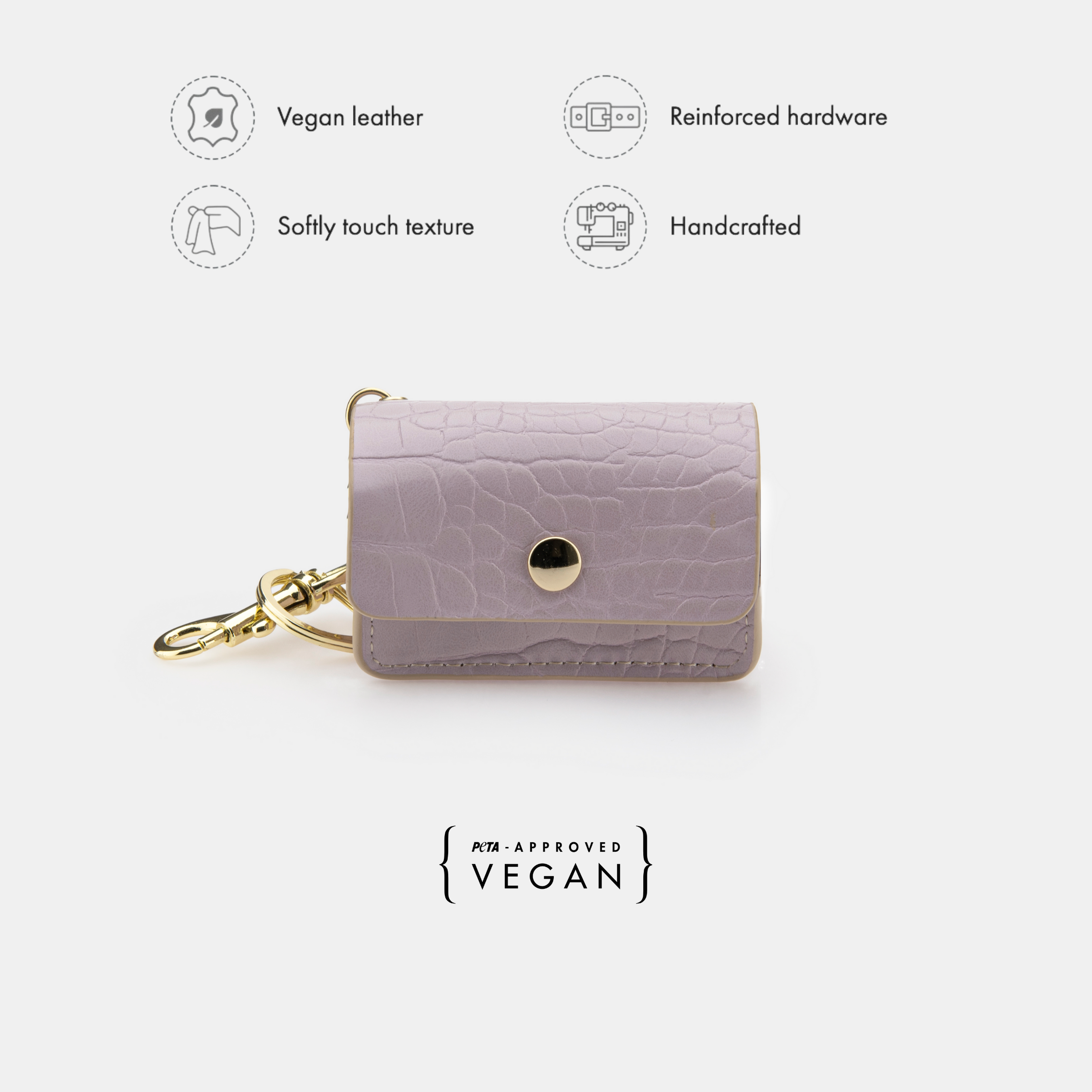 Waste Bag Holder Lilac - Vegan Leather - Bag Dispenser